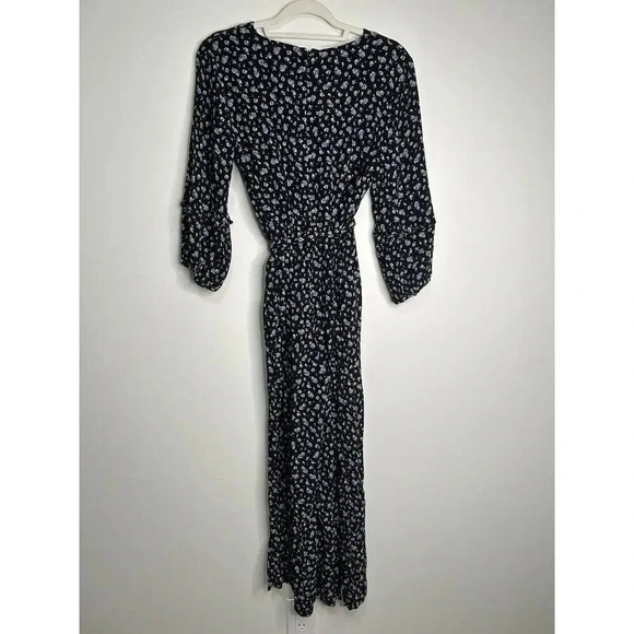 Madewell Jumpsuit Women’s Medium Ruffle Sleeve Tie Waist Baby’s Breath Ditsy - Picture 5 of 9